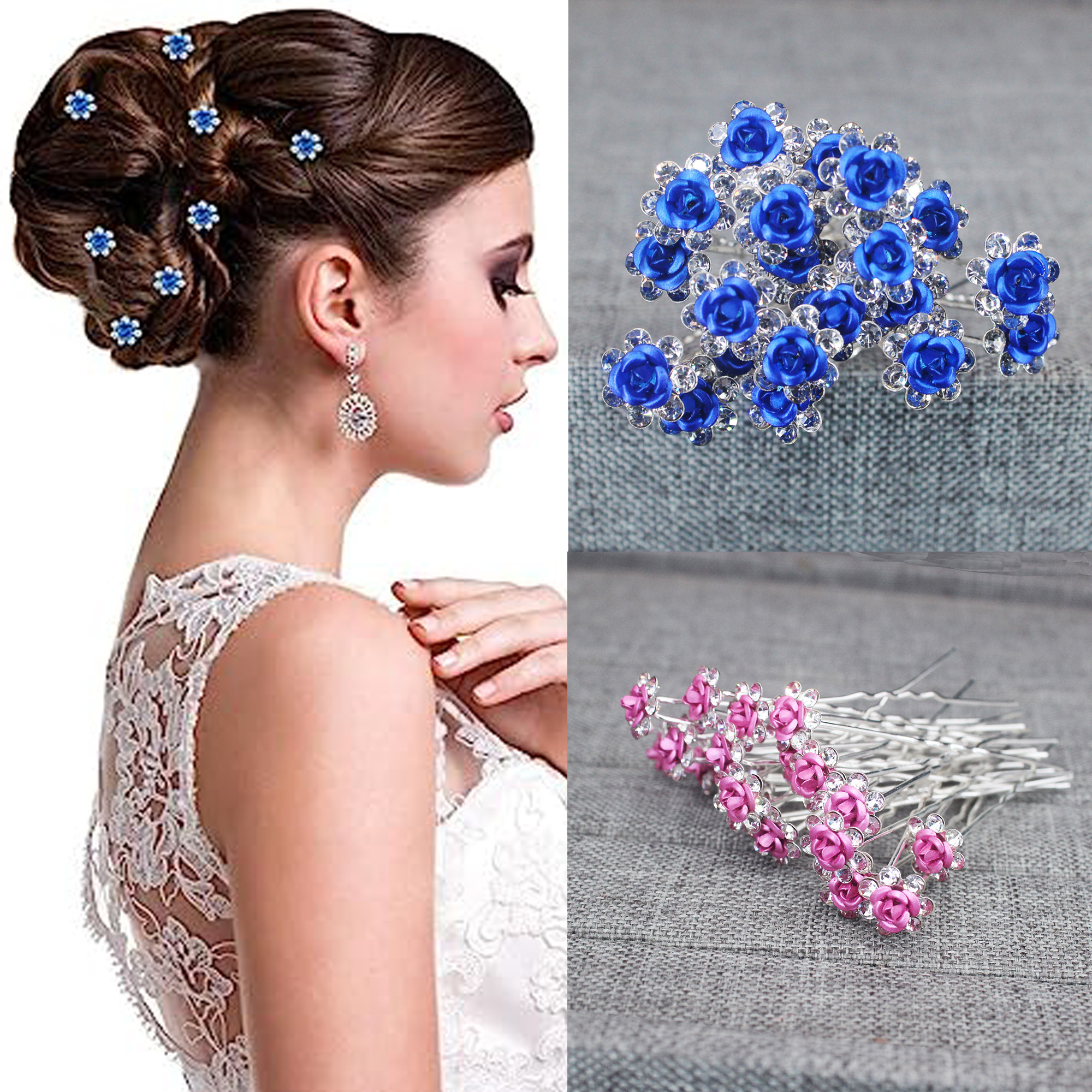 20PCS Rose Flower Rhinestone H - Event Suppliers ulasan dan harga