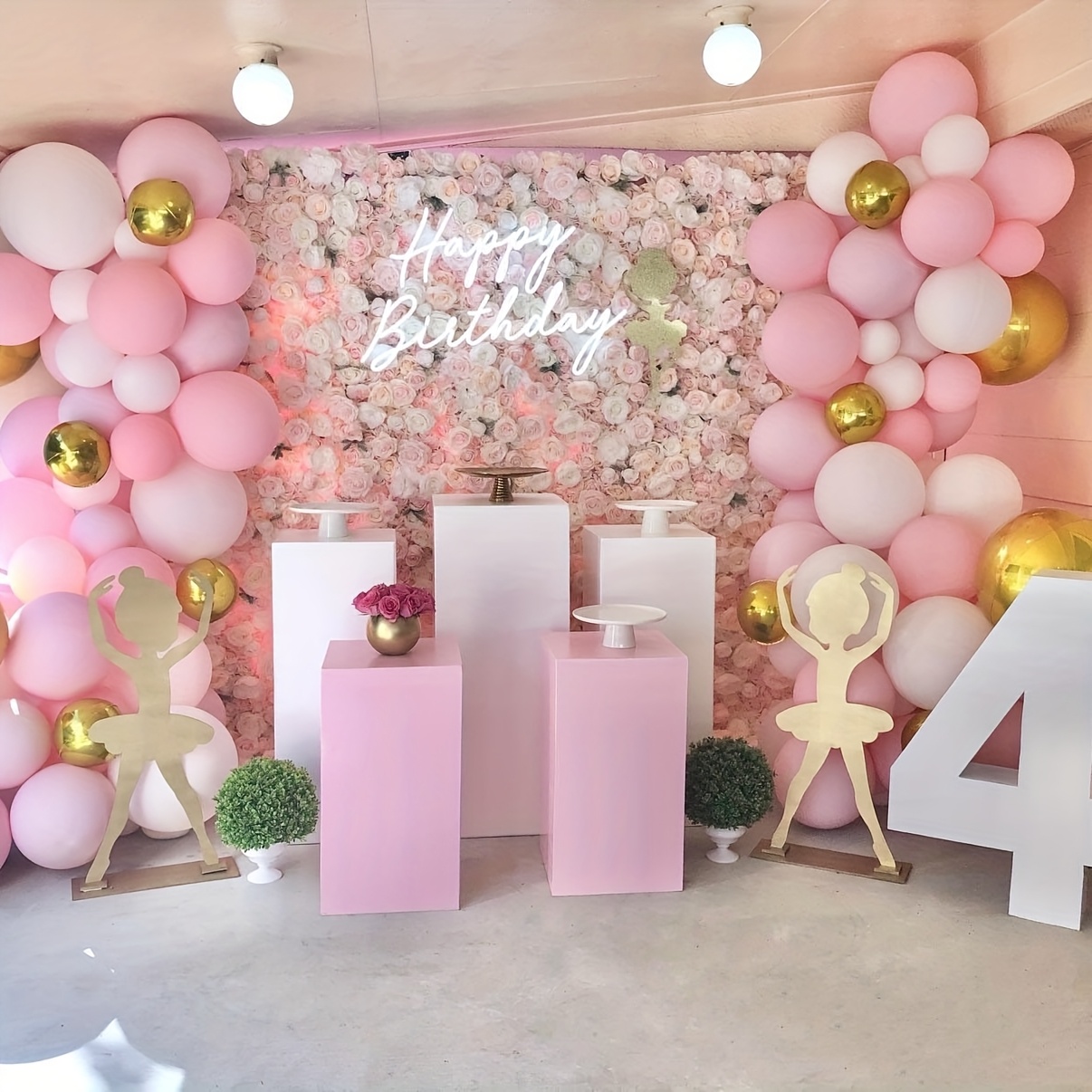 125pcs Pink & White Balloon Ar - Balloon Arch Kit ulasan dan harga