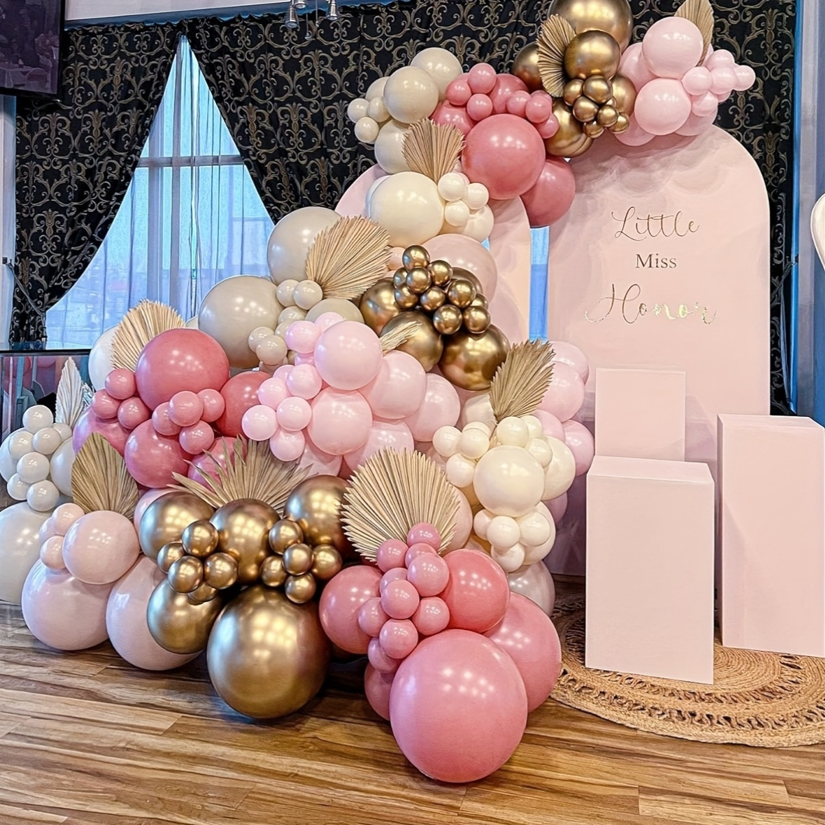 125pcs Pink & White Balloon Ar - Balloon Arch Kit ulasan dan harga