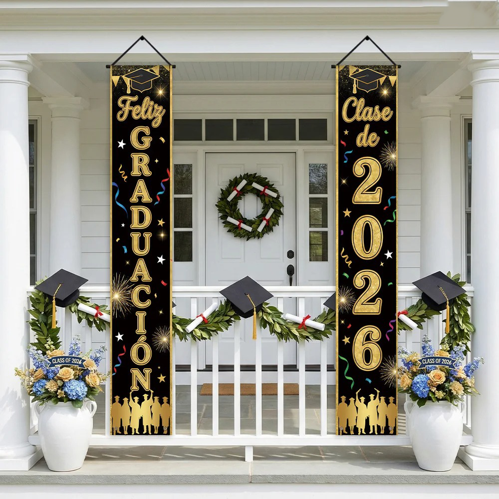Feliz Graduacion Class of 2026 - Party Banner Gold ulasan dan harga