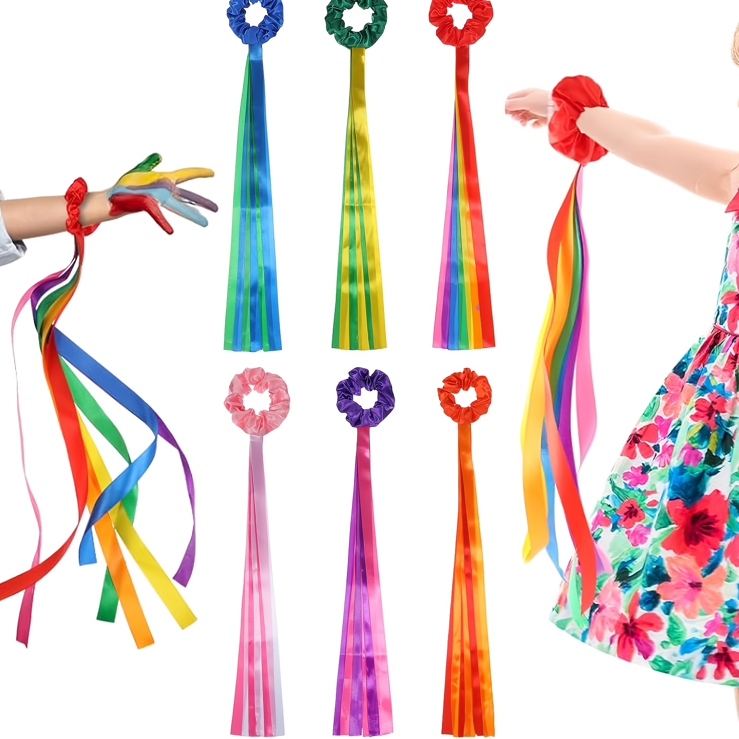 Rainbow Waving Ribbons, Dance  - Confetti Cannon Tube ulasan dan harga